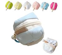 Soft Cotton Earphone Pouches Coin Purse with Practical Zippered Lipstick Storage, Mini Fluffy Bunny Pouch for AirPods,Coins (I)