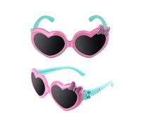 Soft Cute Heart Shaped Polarized Sunglasses for Kids Flexible Frame 100% Protection for Kids Boys And Girls Ages 3-6