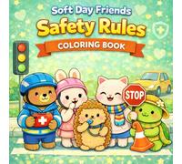 Soft Day Friends: Safety Rules: A Cute & Simple Coloring Book for Kids (Ages 3-6)