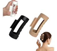 Soft Elastic Fashion Shark Clips, Hair Claws For Thin Hair, Adjustable Cloud Clip, 4.2in Medium Soft Hairs Claw Clips, Flexible And Unsnappable Claw Clip (Black+Coffee)