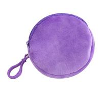 Soft Fabric Candy Colored Round Coin Purse Keyring Small Cash Holder Stylish Plush Wallet Keychain Jewelry for Women Colorful Coin Wallet Decor