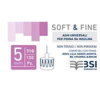 Ago Per Penna Da Insulina Soft&fine 31 Gauge 5 Mm 100 Pezzi