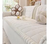 Soft Flannel Couch Cover, Sofa Blanket Bolster Couch Cover, Universale Antiscivolo AntiGraffio Gatto Cani Fodera per Divano, Copridivani Soggiorno(White,70x240)