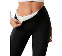 Soft Fleece Leggings, Casual Warm Winter Solid Pants, Winter Leggings for Women Fleece Lined (Black,Medium)