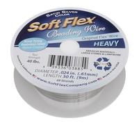 Soft Flex xcr-5123 49 Strand Heavy Filo di Perline, 0,1 cm/30 ', Argento Satinato