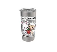 Soft Friends Forever - Simpatico coniglietto e agnello dell'amicizia Bicchiere termico in acciaio inox doppia parete