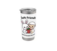 Soft Friends Forever - Simpatico coniglietto e agnello dell'amicizia Bicchiere termico in acciaio inox doppia parete