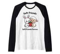 Soft Friends Forever - Simpatico Coniglietto e Agnello dell'amicizia Maglia con Maniche Raglan