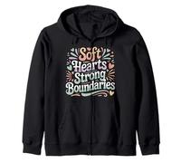 Soft Hearts Strong Boundaries Forza emotiva |- Felpa con Cappuccio