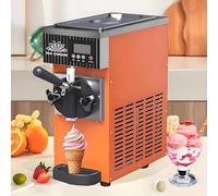 Soft Ice Cream Maker with 4-5kg/h Output for Birthday Party | 2.5L tank, single jet design, pre-cooling function, orange color, suitable for home use, ideal for making soft ice cream