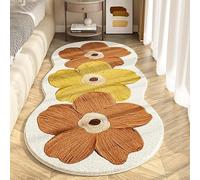 Soft Irregular Flower Pattern Rug for Bedroom, Plush Wavy Edge Floral Floor Mat Non Slip, Cute Scalloped Carpet for Kids Room Nursery and Living Room Decor (K,S (19.7 x 31.5 in))