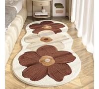 Soft Irregular Flower Pattern Rug for Bedroom, Plush Wavy Edge Floral Floor Mat Non Slip, Cute Scalloped Carpet for Kids Room Nursery and Living Room Decor (J,XL (55.1 x 78.7 in))