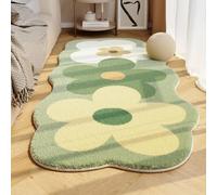 Soft Irregular Flower Pattern Rug for Bedroom, Plush Wavy Edge Floral Floor Mat Non Slip, Cute Scalloped Carpet for Kids Room Nursery and Living Room Decor (A,S (19.7 x 31.5 in))