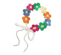 Soft Knitted Flower Hairband Adjustable Headwrap for Sensitive Scalp Beach Wedding or Daily Use French Country Cottagecore Floral Headband