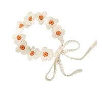 Soft Knitted Flower Hairband Adjustable Headwrap for Sensitive Scalp Beach Wedding or Daily Use French Country Cottagecore Floral Headband