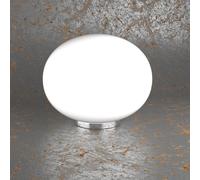 Lampada Da Scrivania Contemp Soft Metallo Cromo Vetro Acidato Opaco E27 28Cm