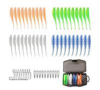 Soft Lure Fishing Kit With Paddle Tail -Realistic Soft Swimbait With Hooks | Paddle Tail SoftBait Fishing Lures - For Crappie Shad Freshwater Saltwater Outdoors Sports Bass Trout Men