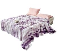 Soft Luxury Faux Fur Bubble Blanket, Thick Warm Cozy Throw Blanket for Couch, Plush Fluffy Blanket for Sofa and Bedroom(Purple,Throw(39.3 * 59.1in))