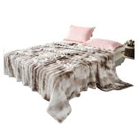 Soft Luxury Faux Fur Bubble Blanket, Thick Warm Cozy Throw Blanket for Couch, Plush Fluffy Blanket for Sofa and Bedroom(Marble,Twin(59.1 * 78.7in))