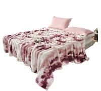 Soft Luxury Faux Fur Bubble Blanket, Thick Warm Cozy Throw Blanket for Couch, Plush Fluffy Blanket for Sofa and Bedroom(Wine red,Queen(70.8 * 78.7in))