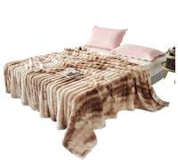 Soft Luxury Faux Fur Bubble Blanket, Thick Warm Cozy Throw Blanket for Couch, Plush Fluffy Blanket for Sofa and Bedroom(Light brown,Throw(47.2 * 78.7in))