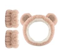 Soft Makeup Headbands, Absorbent Washbands, Comfortable Yoga Headband, Spa Headbands with Animal Ears 7.48"/15.75" for Facial Care, Washing Face, and Makeup Application (1 Set)