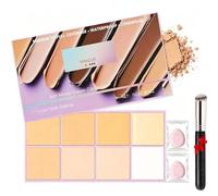 Soft Matte Cream Concealer 8 Shade Fade Palette,Oft Matte Full Coverage Corrector Makeup Kit,Waterproof Long Lasting Moisturizing Lightweight,Under-Eye Brightening. (Light Colour, Q1001)