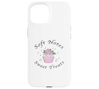 Soft Notes Sweet Treats Coquette Estetica Cupcakes & Rose Custodia per iPhone 15