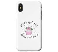 Soft Notes Sweet Treats Coquette Estetica Cupcakes & Rose Custodia per iPhone X/XS