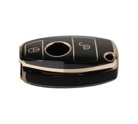 Soft per tpu Key Cover for per mercedes 2 Button per Black per tpu Car Key Case for per benz GLK per gla W176 Grey Protective Key Shell for per mercedes C Class W205 Red 2 Button Key Cover for (Black)