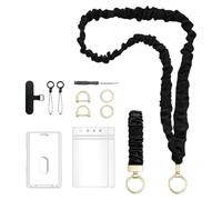 Soft Pleated Fabric Lanyard Set For ID Badges & Phones - 19.29" Strap | 19.29-Inch Length | Soft Pleated Fabric Lanyard Set | Anti-Loss Neck Strap With Metal Buckles For ID Badges & Keys