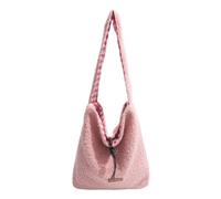 Soft Plush Handbag for Women, Fur Purse Sherpa Tote Bag, Retro Soft Plush Top Handle Bag Fashion Fall Winter Purse (Pink)