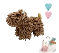 Soft Puppy-Themed Chenille Hand Towel, Chenille Hand Towels for Bathroom with Hanging Loop - Super Absorbent Quick Dry Fuzzy Ball Towel, Quick Drying Bathroom & Kitchen Towel for Kids & Adults (G)