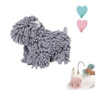 Soft Puppy-Themed Chenille Hand Towel, Chenille Hand Towels for Bathroom with Hanging Loop - Super Absorbent Quick Dry Fuzzy Ball Towel, Quick Drying Bathroom & Kitchen Towel for Kids & Adults (D)