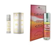 Soft & Sabaya - Olio profumato concentrato, confezione da 2, lunga durata, senza alcol, roll-on da 6 ml, per uomini e donne