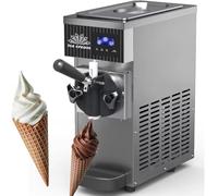 Soft Serve & Hard Ice Cream Maker, 4-5 kg/hour, for Restaurant Snack Bar | LCD panel, automatic cleaning, pre-cooling function, suitable for making yogurt and coffee treats, grey color, ideal for