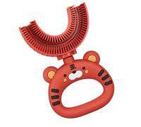 Soft Silicone Brush, U-Shaped Kids Toothbrush, Cartoon Tiger Design, 360° Head Whole Gentle & Manual, Mouth Cleaning For Training, Oral Care, Cavity Prevention, (Ages 2-6)