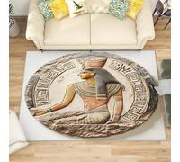 Soft Touch Tappeto Salotto Pelo Corto 140x200 cm, Moderno Tappeto Modelli di Scrittura Dell'Antico Egitto Antiscivolo Lavabile per Camera da Letto, Ingresso - Retro Antivegetativa Tappeti