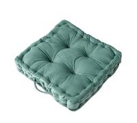 Soft Velvet Square Floor Cushion 38CM Cozy Throw Pillow for Living Room Sofa Chair Yoga Decorative Floor Seating (Green)