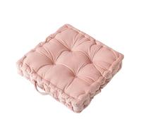 Soft Velvet Square Floor Cushion 38CM Decorative Throw Pillow for Living Room Sofa Chair Yoga And Floor - Cozy Pink Seating for Home Decor