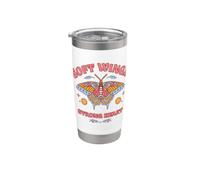 Soft Wings Strong Heart Boho Floreale Farfalla Bicchiere termico in acciaio inox doppia parete