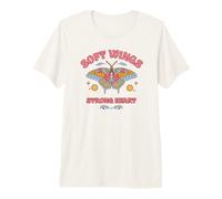 Soft Wings Strong Heart Boho Floreale Farfalla Maglietta Premium