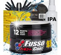SOFT99 Fusso Cappotto 12 Mesi Wax Scuro Duro Cera Auto Set Completo 200g