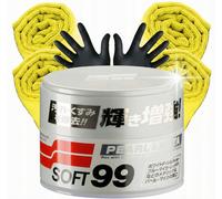 Soft99 White Soft Wax 350g Set + Microfibra IPA Cera Auto Vernici Bianche Lum...