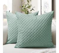 Softalker Federa per cuscino 50 x 50 cm, verde menta, boho, set da 2 pezzi, per la primavera e l'estate, per il divano, per il soggiorno, il divano e il letto
