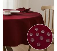 Softalker piccola Tovaglia natalizia rossa rotonda 120 cm antimacchia,texture in lino,impermeabile,moderno Tovaglie elegante per feste,feste,compleanni,Capodanno,giardino,Natale,table Cloth,Christmas