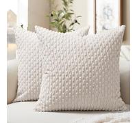 Softalker Set di 2 federe piccole 30 x 30 cm, colore beige bohémien, per il soggiorno, la camera da letto, l'inverno, la cameretta dei bambini, il divano