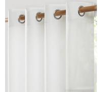 Softalker - Tende in Lino, Voilage Bianco, Semi-Trasparente, 270 x 140 cm, 2 Pezzi, con Occhielli, per Asta, Decorazioni Moderne per Finestra, Ideali per Soggiorno, Camera, Cucina, Cameretta dei