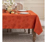 Softalker Tovaglia antimacchia autunnale arancione con design a foglie d'acero 140x320 cm,18 posti,poliestere 210GSM,lavabile,alta qualità,perfetta per banchetti,Halloween,atmosfera,regalo.
