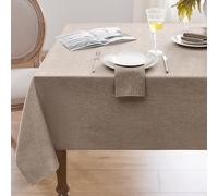 Softalker Tovaglia da esterno antimacchia 100x100 cm in finto lino tovaglie Quadrata per 1-2 posti tovaglia autunnale decorativa per natalizia feste compleanno cucina sala da pranzo, 1 pezzo, Marrone